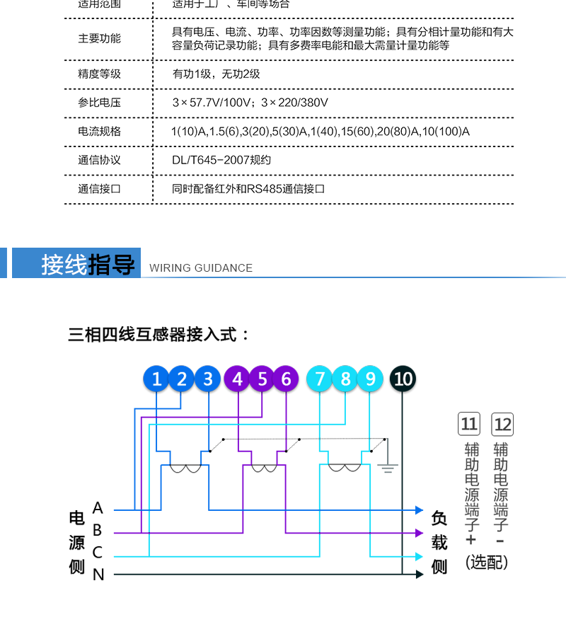 可選功能計量方式可按用戶需要進行各種設置。可選的費率數、時段數、時區數、節假日及備用時段功能?？蛇x配第二路獨立的RS485或RS232。可選的全失壓檢測功能?？蛇x配遙控器，方便遙控操作。各種擴展規約可選?！た蛇x的通斷電控制功能?？蛇x的實時時鐘、歷史數據、事件記錄功能。各種擴展規約可選。